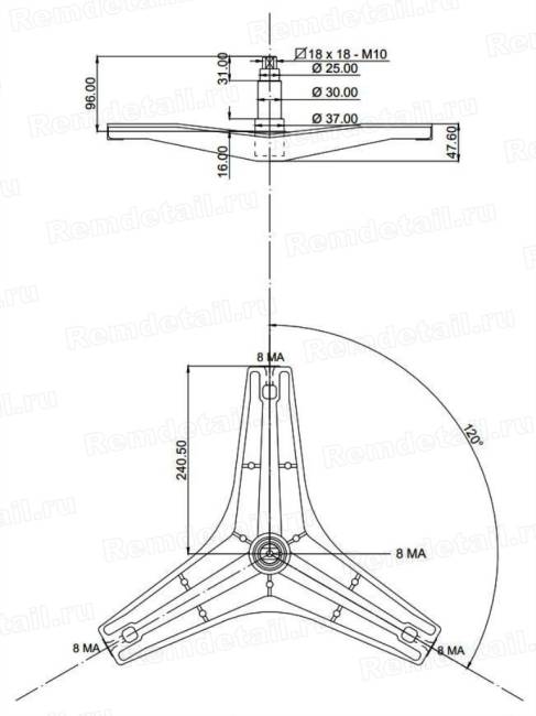 Крестовина для стиральной машины Daewoo 361A300300 Cod736